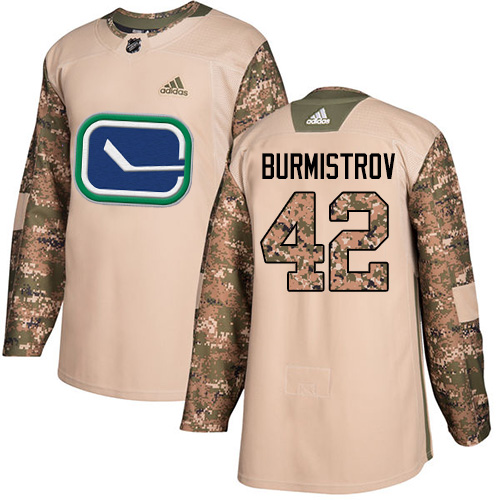 Adidas Canucks #42 Alex Burmistrov Camo Authentic Veterans Day Stitched NHL Jersey - Click Image to Close